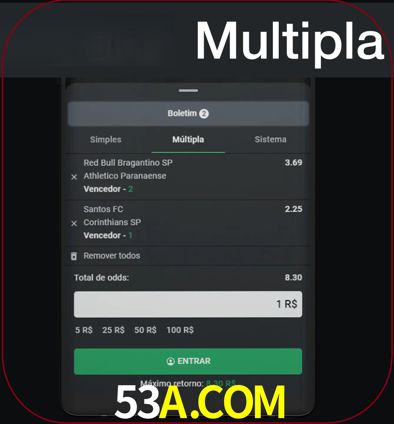 Faça apostas mais valiosas com mais de duas apostas.