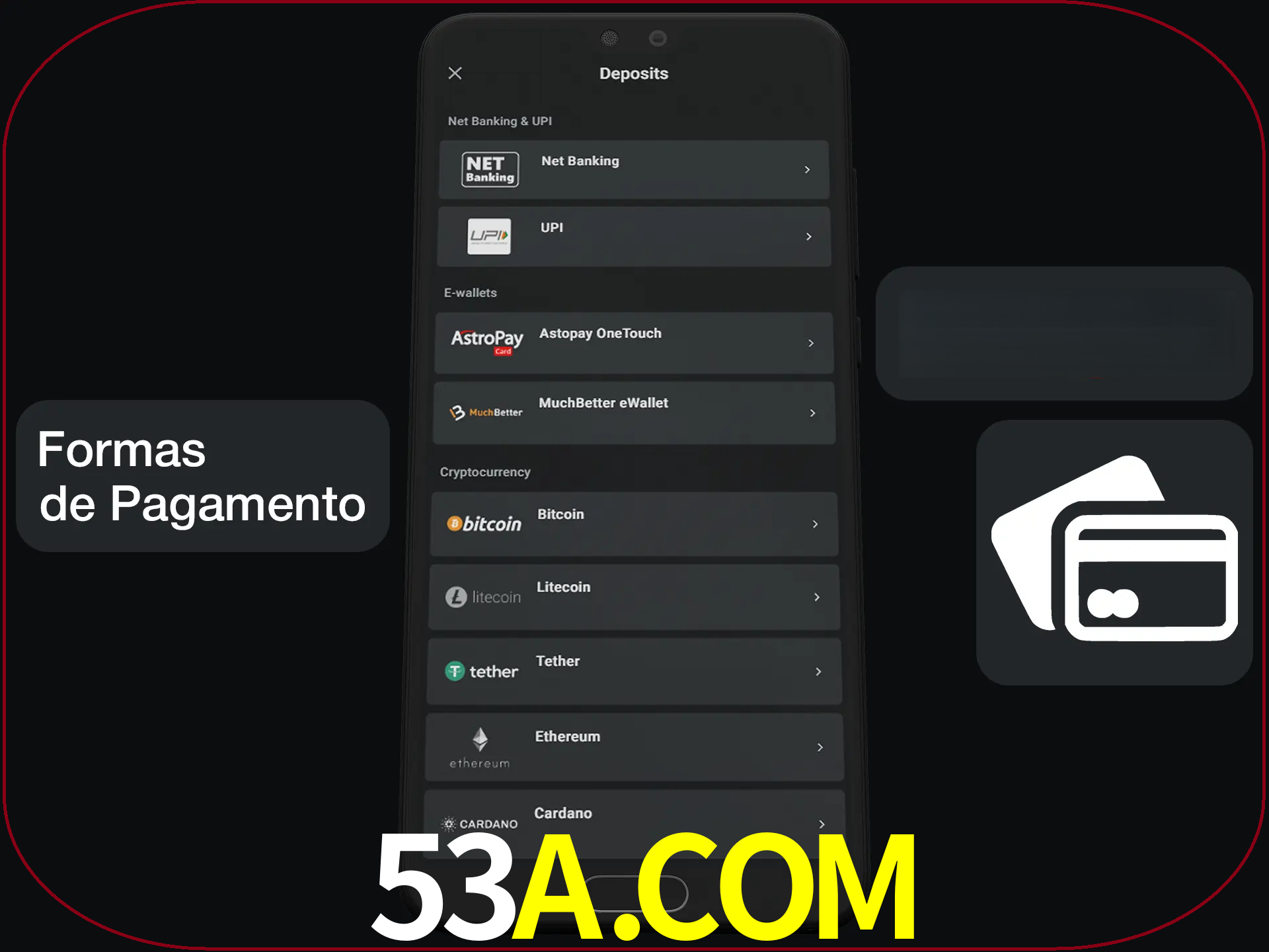 Escolha a forma de pagamento de sua preferência.